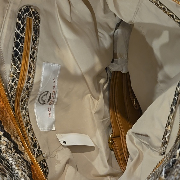 Big Buddha Multi-Tone Faux Snakeskin Shoulder Bag NWT - Picture 4 of 6